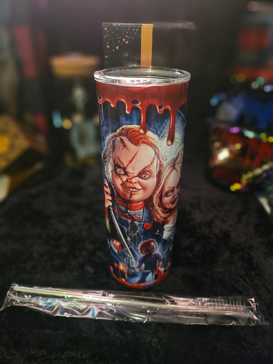 20 oz tumbler : Chucky and Tiff