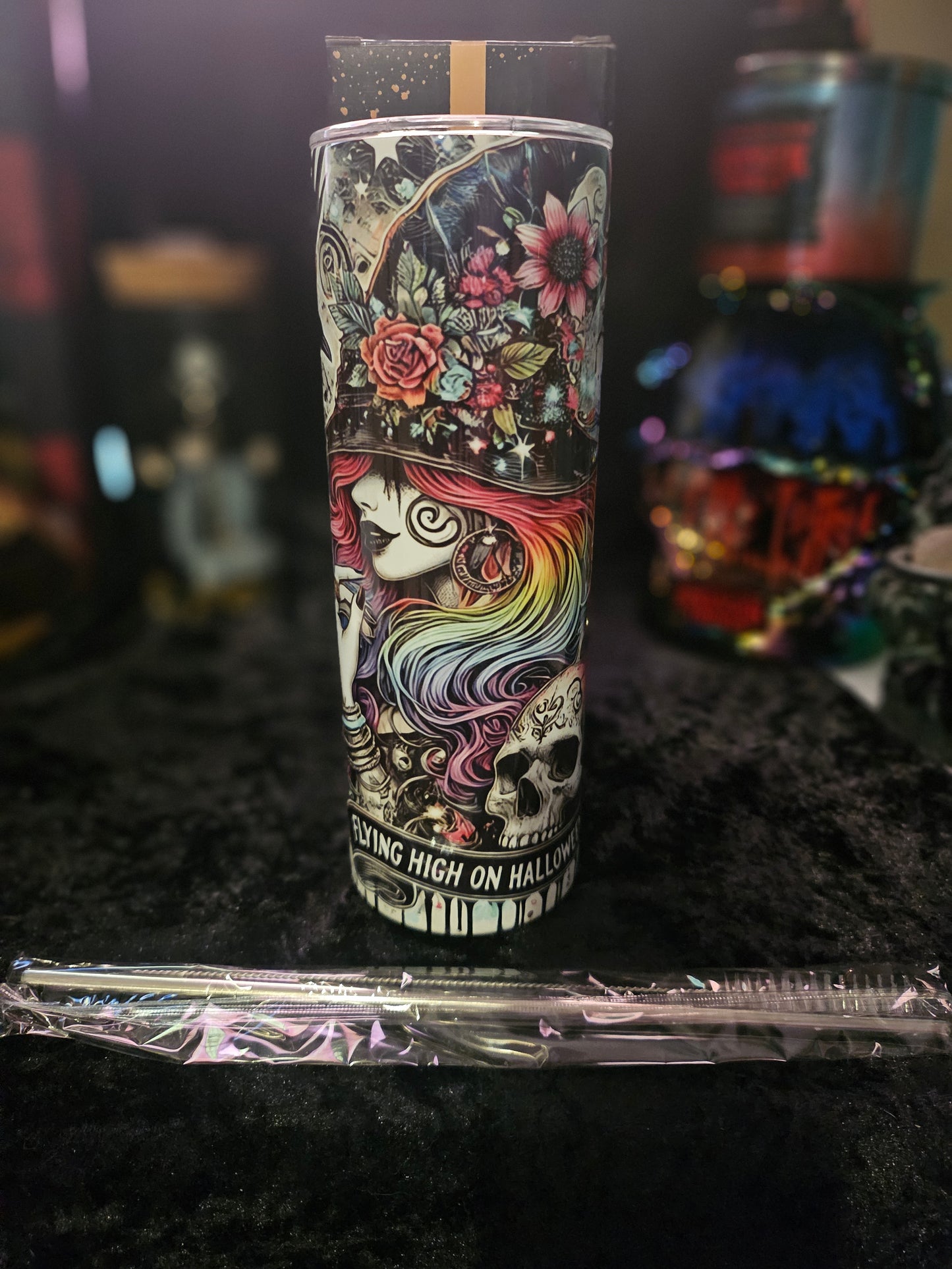 20 oz tumbler : Flying High on Halloween